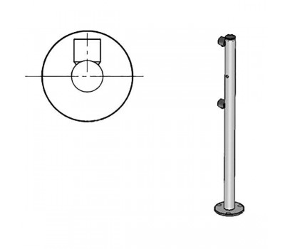 Стойка ограждения с отверстием под фиксатор L-образная (2 муфты слева)