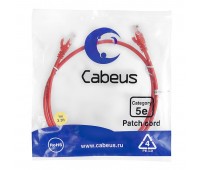 Cabeus PC-UTP-RJ45-Cat.5e-1m-RD патч-корд