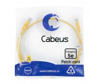 Cabeus PC-UTP-RJ45-Cat.5e-1m-YL патч-корд