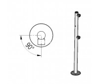 Стойка ограждения с отверстием под фиксатор L-образная (2 муфты справа)