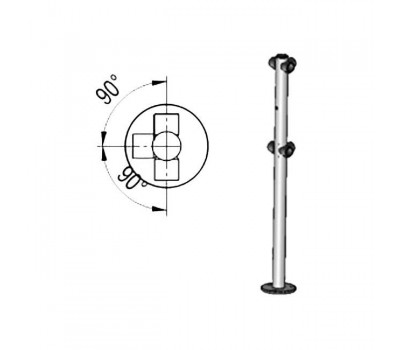 Стойка ограждения с 2-мя полупетлями Т-образная