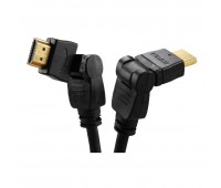 REXANT 17-6204-3 шнур HDMI - HDMI gold с фильтрами угловой 360°