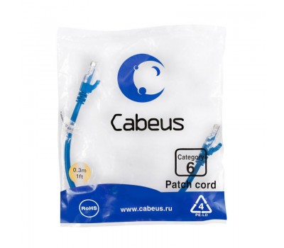 Cabeus PC-UTP-RJ45-Cat.6-0.3m-BL патч-корд