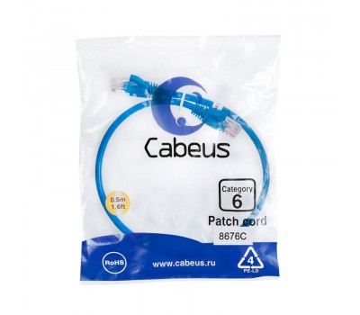 Cabeus PC-UTP-RJ45-Cat.6-0.5m-BL патч-корд