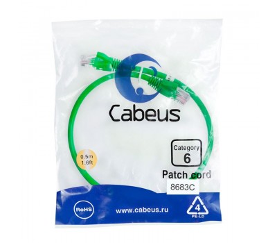 Cabeus PC-UTP-RJ45-Cat.6-0.5m-GN патч-корд