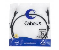 Cabeus PC-UTP-RJ45-Cat.5e-1m-BK патч-корд