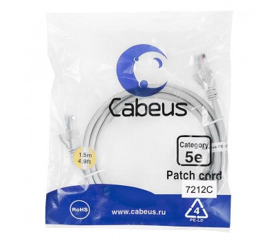 Cabeus PC-UTP-RJ45-Cat.5e-1.5m патч-корд