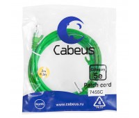 Cabeus PC-UTP-RJ45-Cat.5e-2m-GN патч-корд