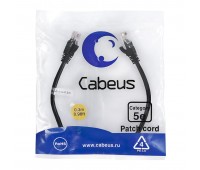 PC-UTP-RJ45-Cat.5e-0.3m-BK, патч-корд