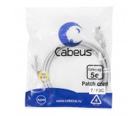 Cabeus PC-UTP-RJ45-Cat.5e-2m-GY патч-корд