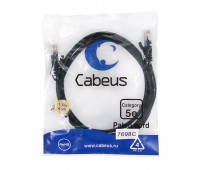 Cabeus PC-UTP-RJ45-Cat.5e-1.5m-BK патч-корд