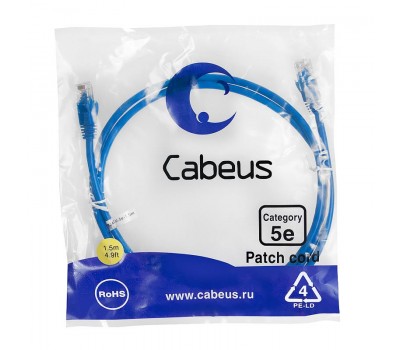 Cabeus PC-UTP-RJ45-Cat.5e-1.5m-BL патч-корд