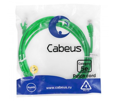 Cabeus PC-UTP-RJ45-Cat.5e-3m-GN патч-корд