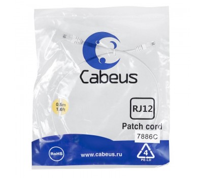 Cabeus PC-TEL-RJ12-0.5m патч-корд