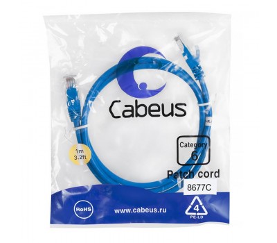 Cabeus PC-UTP-RJ45-Cat.6-1m-BL патч-корд