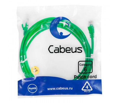 Cabeus PC-UTP-RJ45-Cat.6-3m-GN патч-корд