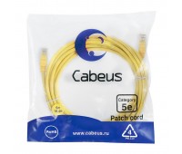 Cabeus PC-UTP-RJ45-Cat.5e-5m-YL патч-корд