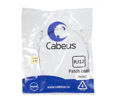 Cabeus PC-TEL-RJ12-1.5m патч-корд