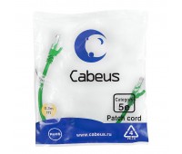 Cabeus PC-UTP-RJ45-Cat.5e-0.3m-GN-LSZH Патч-корд UTP, категория 5e, 0.3 м, LSZH, неэкранированный, з, категория 5e