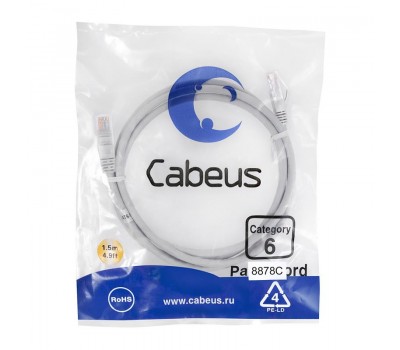 Cabeus PC-UTP-RJ45-Cat.6-1.5m-LSZH патч-корд