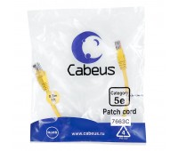 Cabeus PC-UTP-RJ45-Cat.5e-0.3m-YL-LSZH патч-корд