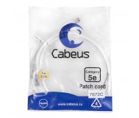 Cabeus PC-UTP-RJ45-Cat.5e-1m-WH-LSZH патч-корд