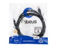 Cabeus PC-UTP-RJ45-Cat.6-3m-BK патч-корд